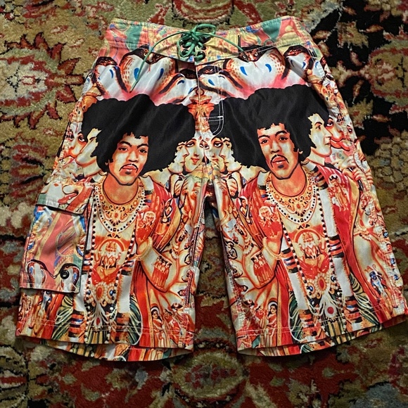 Vintage JIMI HENDRIX DragonFly swim board shorts - Picture 6 of 8